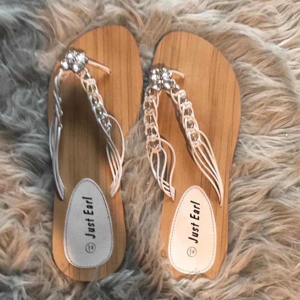 White slip on Sandals